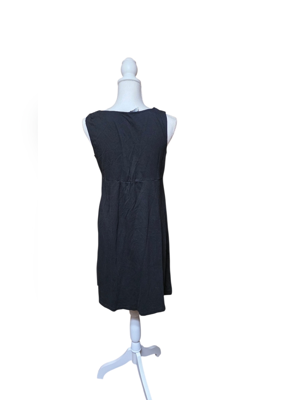 Old Navy Black Sleeveless V-Neck Dress Size Medium Flowy A-Line Casual Classic - Picture 3 of 8